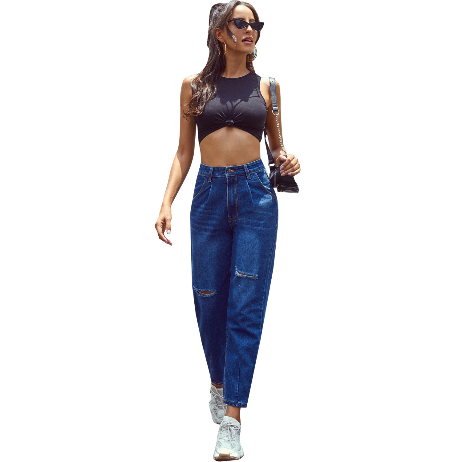 Jeans Rectos de Cintura Alta Casual
