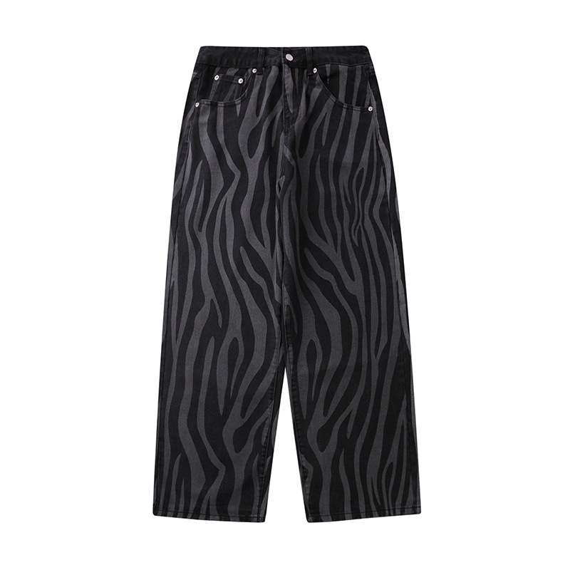 Zebra Stripe Print Jeans Image 7