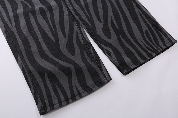 Zebra Stripe Print Jeans Image 4