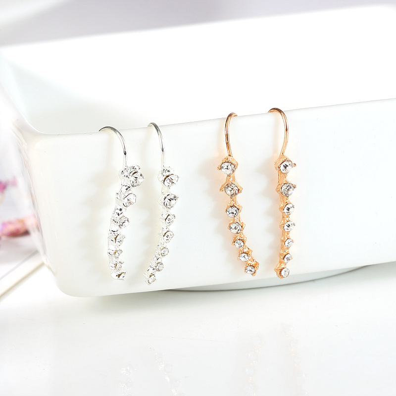 Silver Rhinestone Bridal Earrings