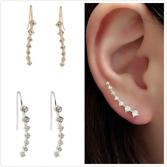 Gold Rhinestone Bridal Earrings