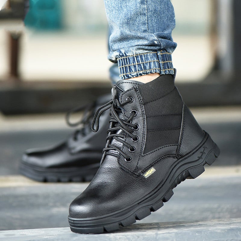 Different angles of safety shoes