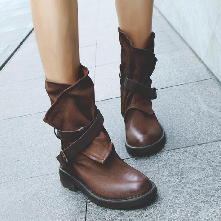 Round Toe Buckle with Square Heel Image 2