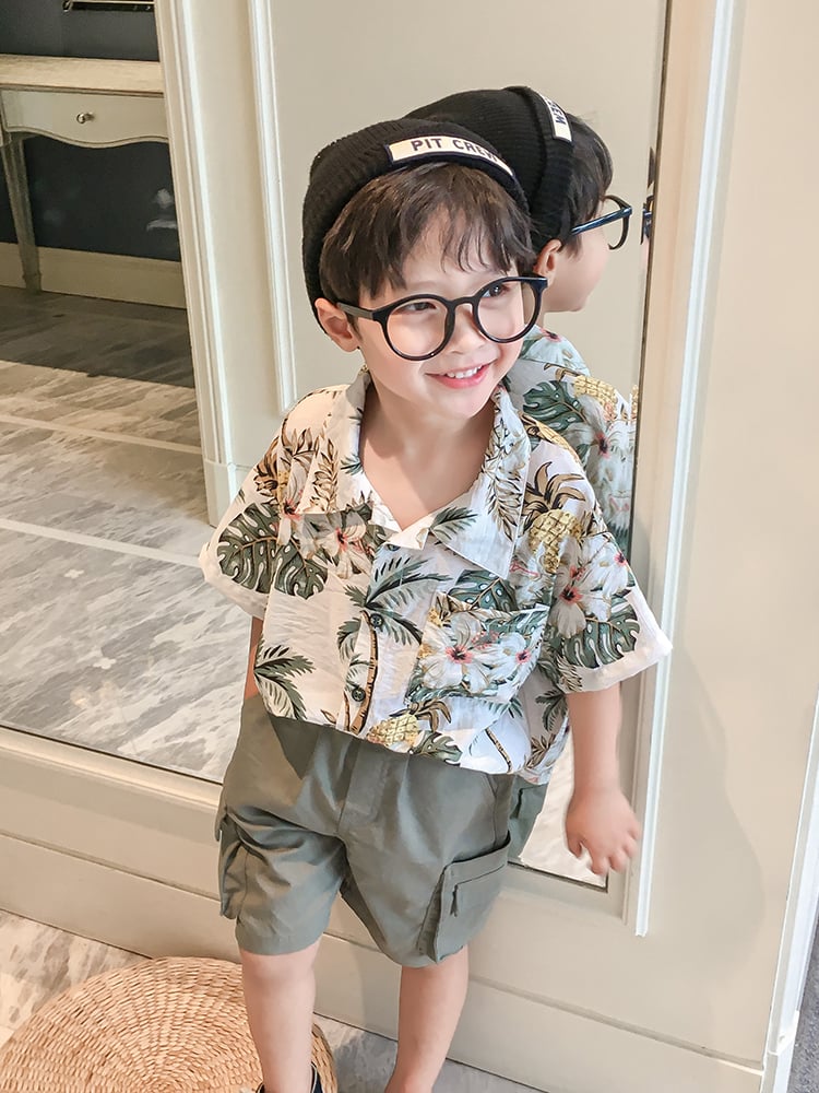 baby's handsome flower shirt