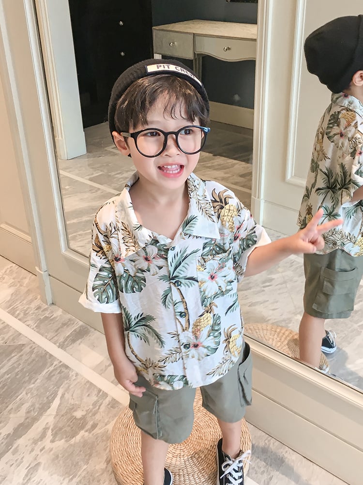 baby's handsome flower shirt