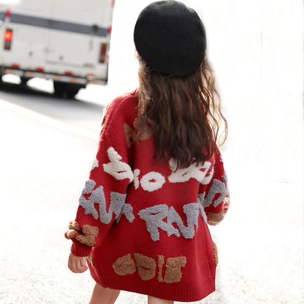Children's Sweater Coat in Red